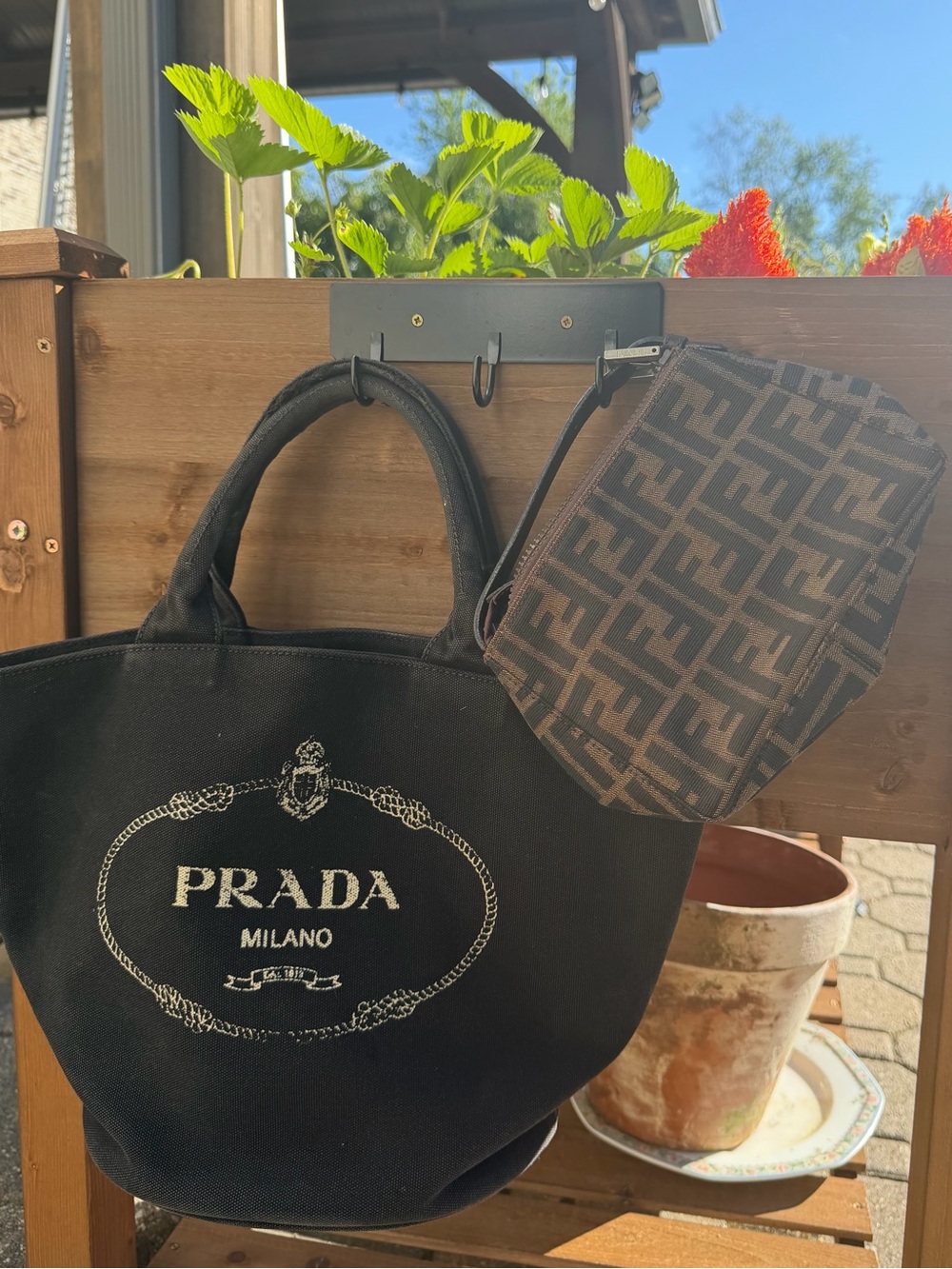 Prada Black Canvas Tote with Logo - Picture 12 of 12
